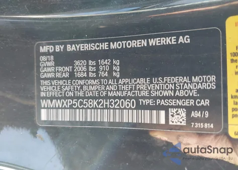 2019 Mini Hardtop Cooper из США, поврежденный, VIN WMWXP5C58K2H32060